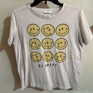 cream “be happy” tee small/medium